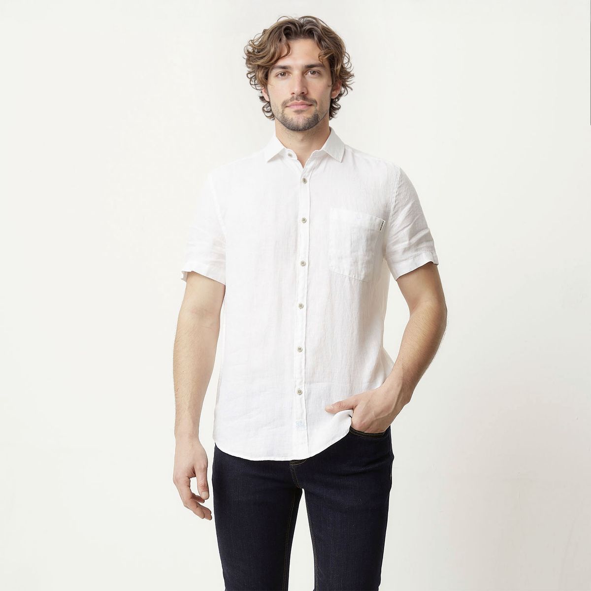 CASCAIS - Camisa Casual Lino Hombre Cascais