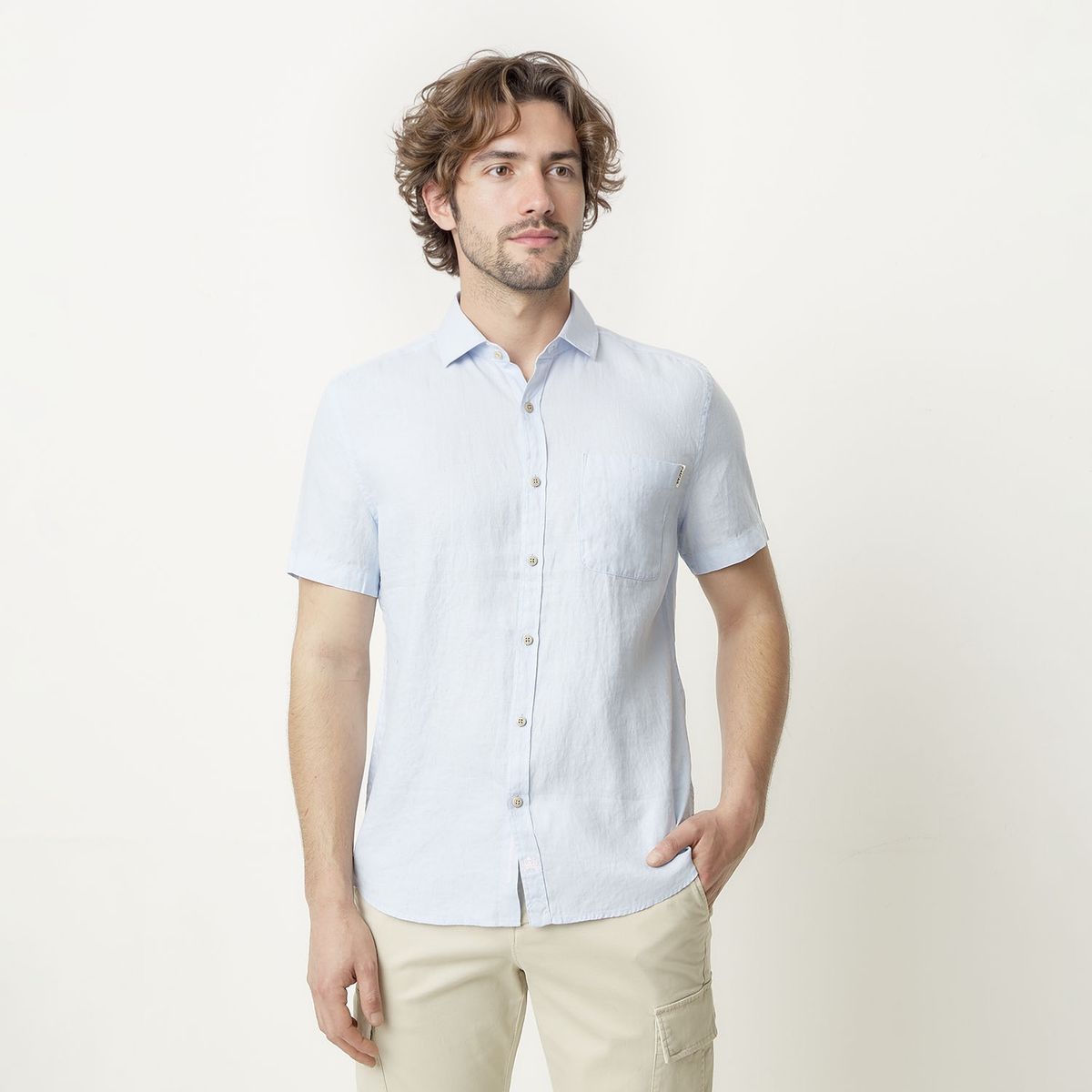 CASCAIS - Camisa Casual Lino Hombre Cascais