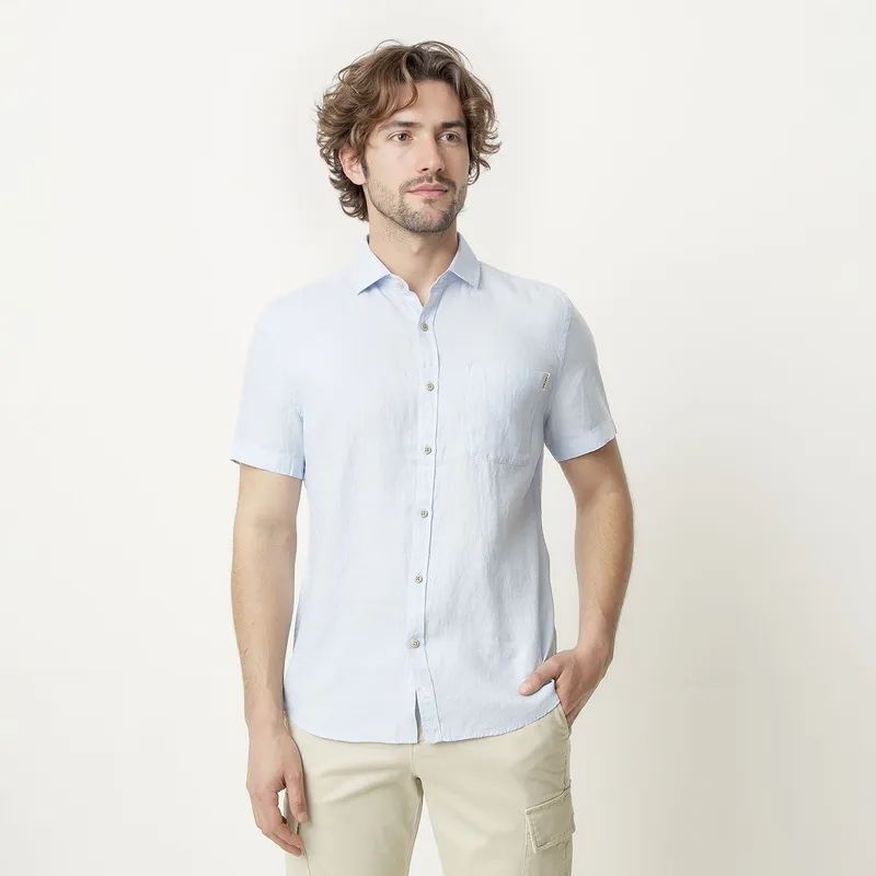 CASCAIS - Camisa Manga Larga Lino Hombre Cascais