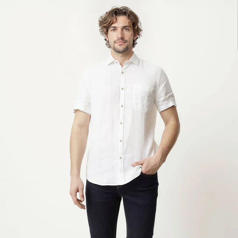 CASCAIS - Camisa Casual Lino Hombre Cascais