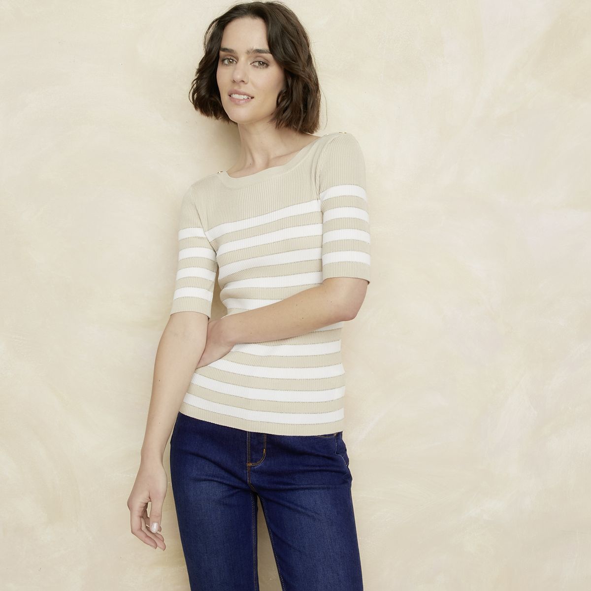 ELLE - Polera Manga Corta Mujer Elle