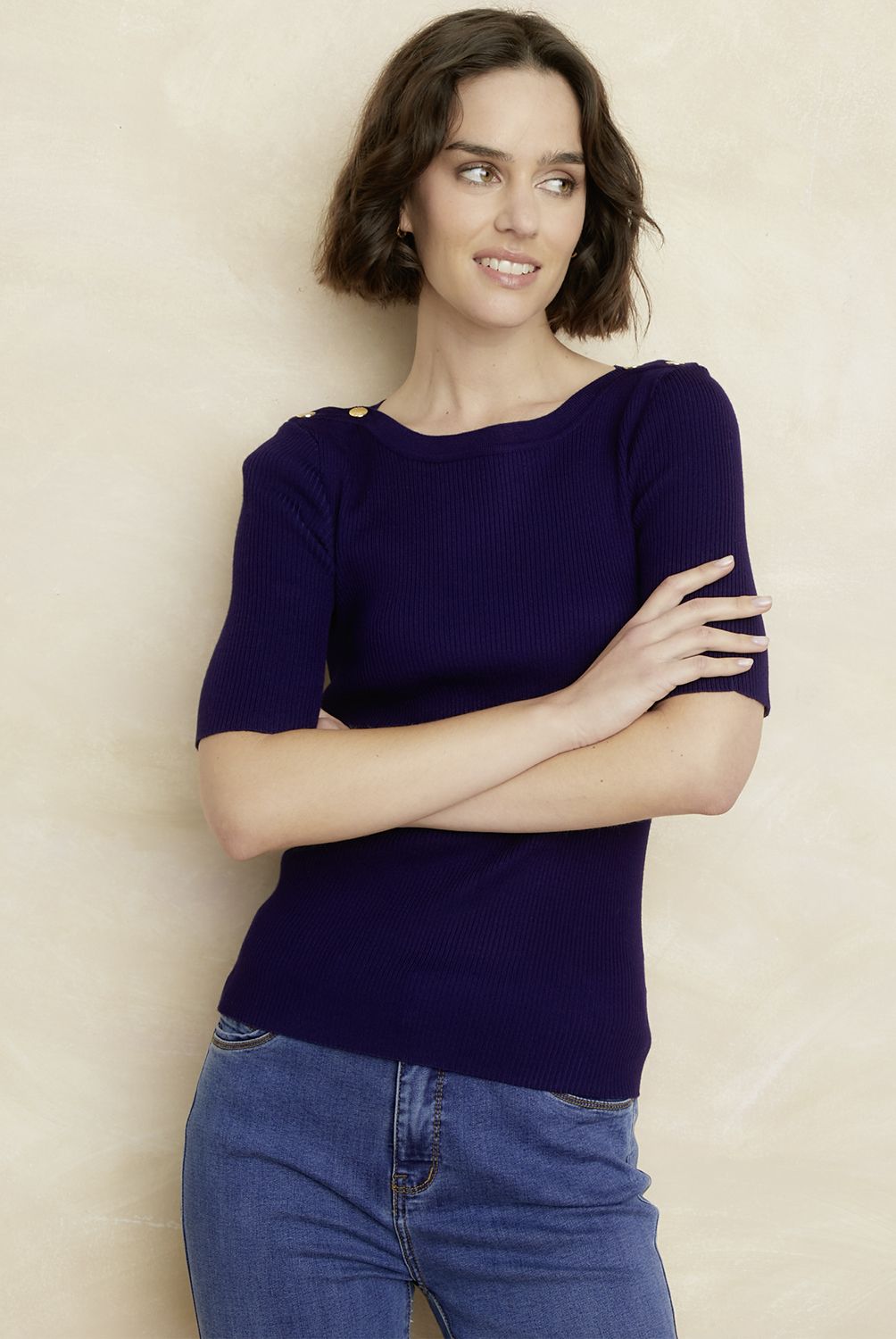 ELLE - Polera Manga Corta Mujer Elle