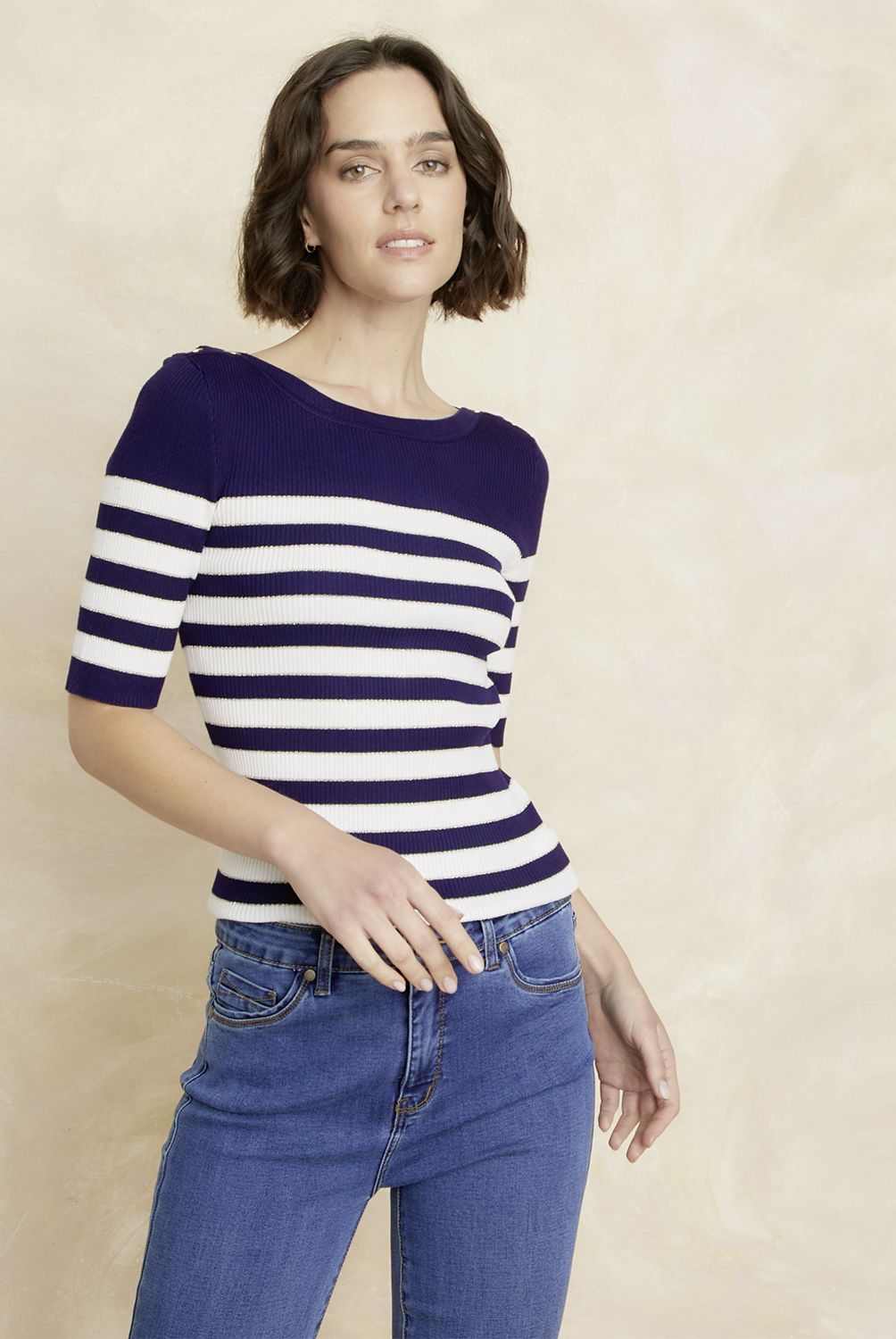 ELLE - Polera Manga Corta Mujer Elle