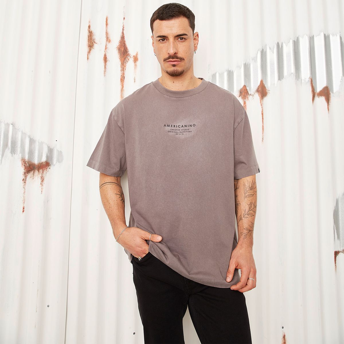 AMERICANINO - Polera Manga Corta Algodón Hombre Americanino