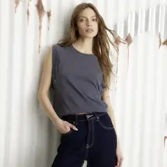 AMERICANINO - Polera Manga Corta Algodón Mujer