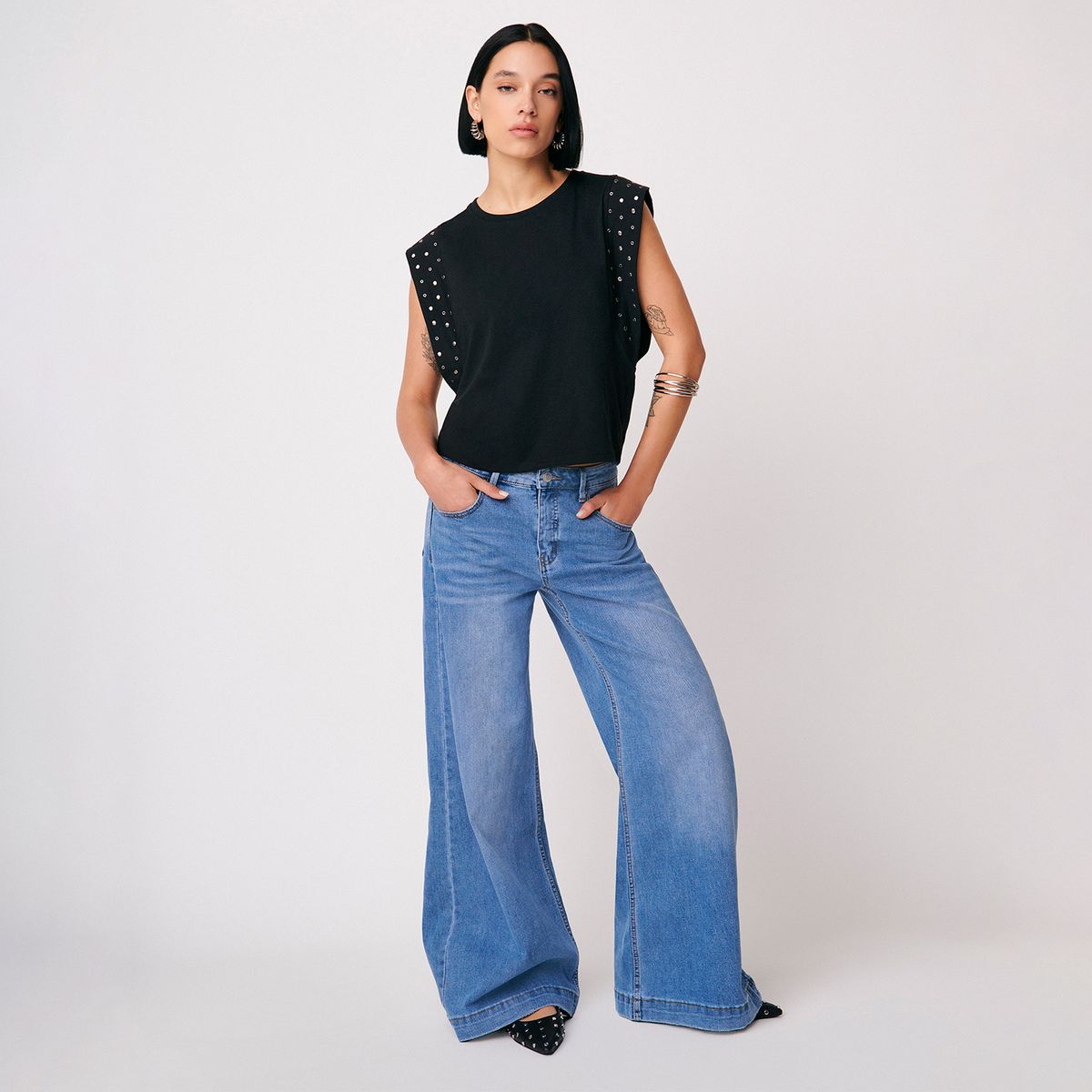 AMERICANINO - Polera Manga Corta Algodón Mujer Americanino