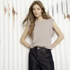 AMERICANINO - Polera Manga Corta Algodón Mujer