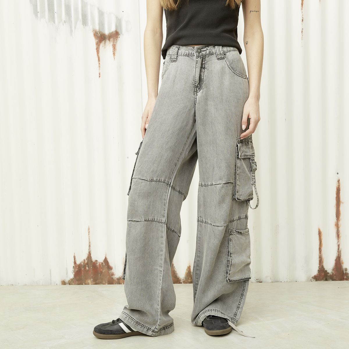 AMERICANINO - Jeans Baggy Tiro Medio Mujer Americanino