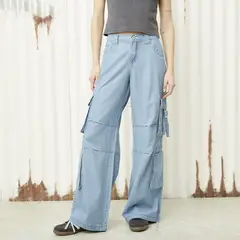 AMERICANINO - Jeans Cargo Tiro Medio Mujer