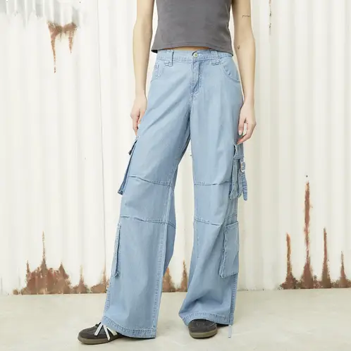 AMERICANINO - Jeans Cargo Tiro Medio Mujer