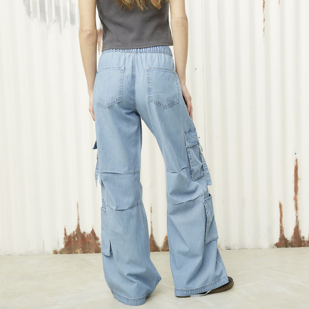 AMERICANINO - Jeans Cargo Tiro Medio Mujer Americanino