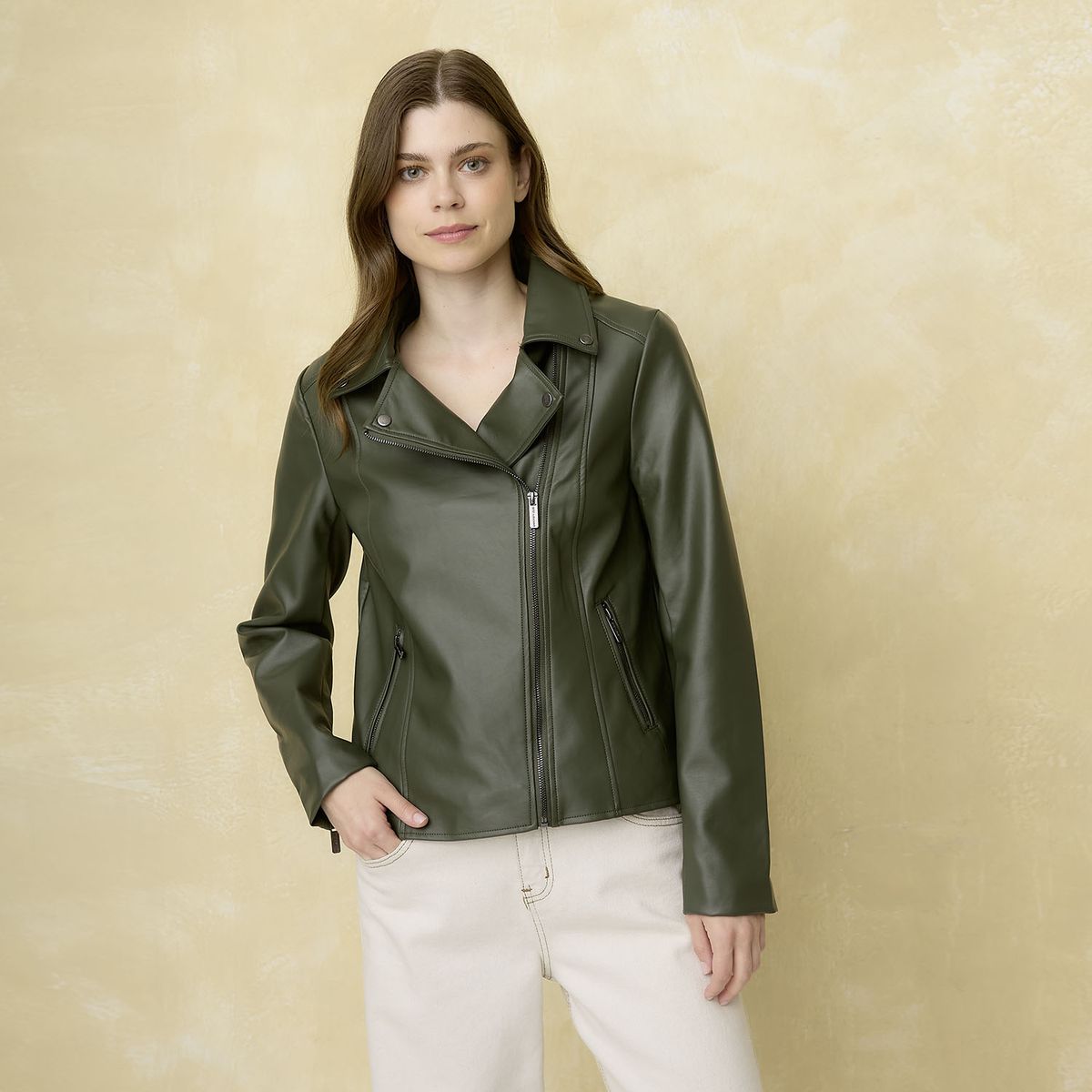 UNIVERSITY CLUB - Chaqueta Biker University Club Mujer Cuero Casual
