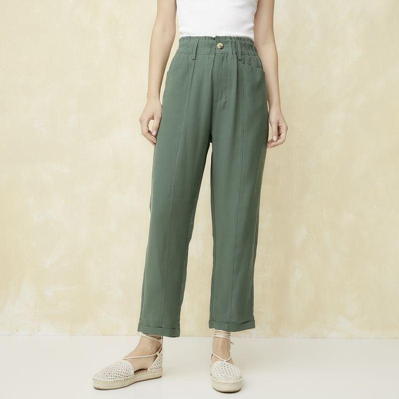 UNIVERSITY CLUB - Pantalón Carrot Tiro Medio Mujer University Club