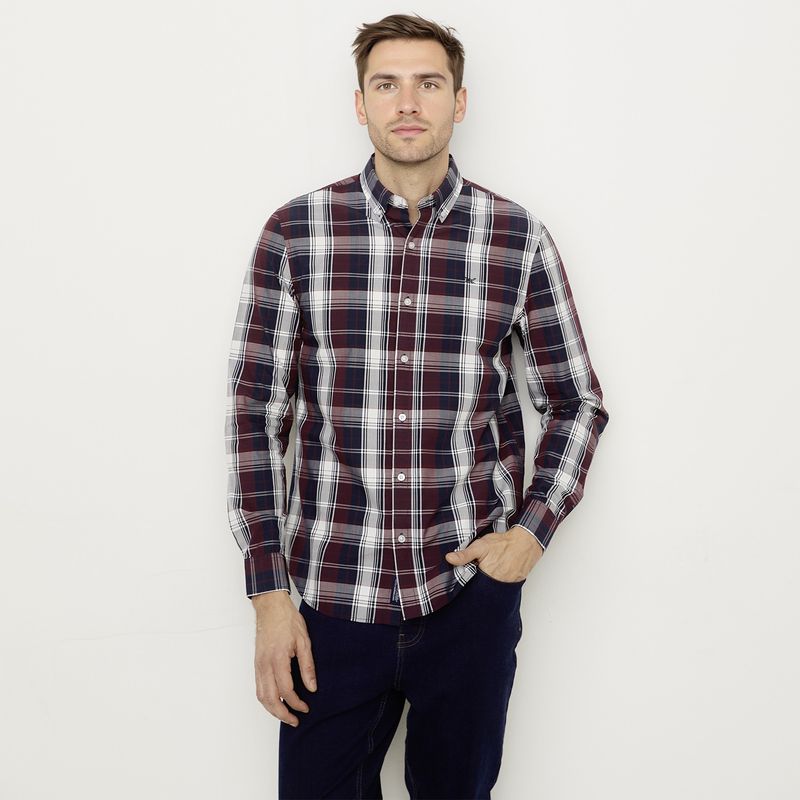 UNIVERSITY CLUB - CAMISA SPORT M CLC BOXCHK NAVY S