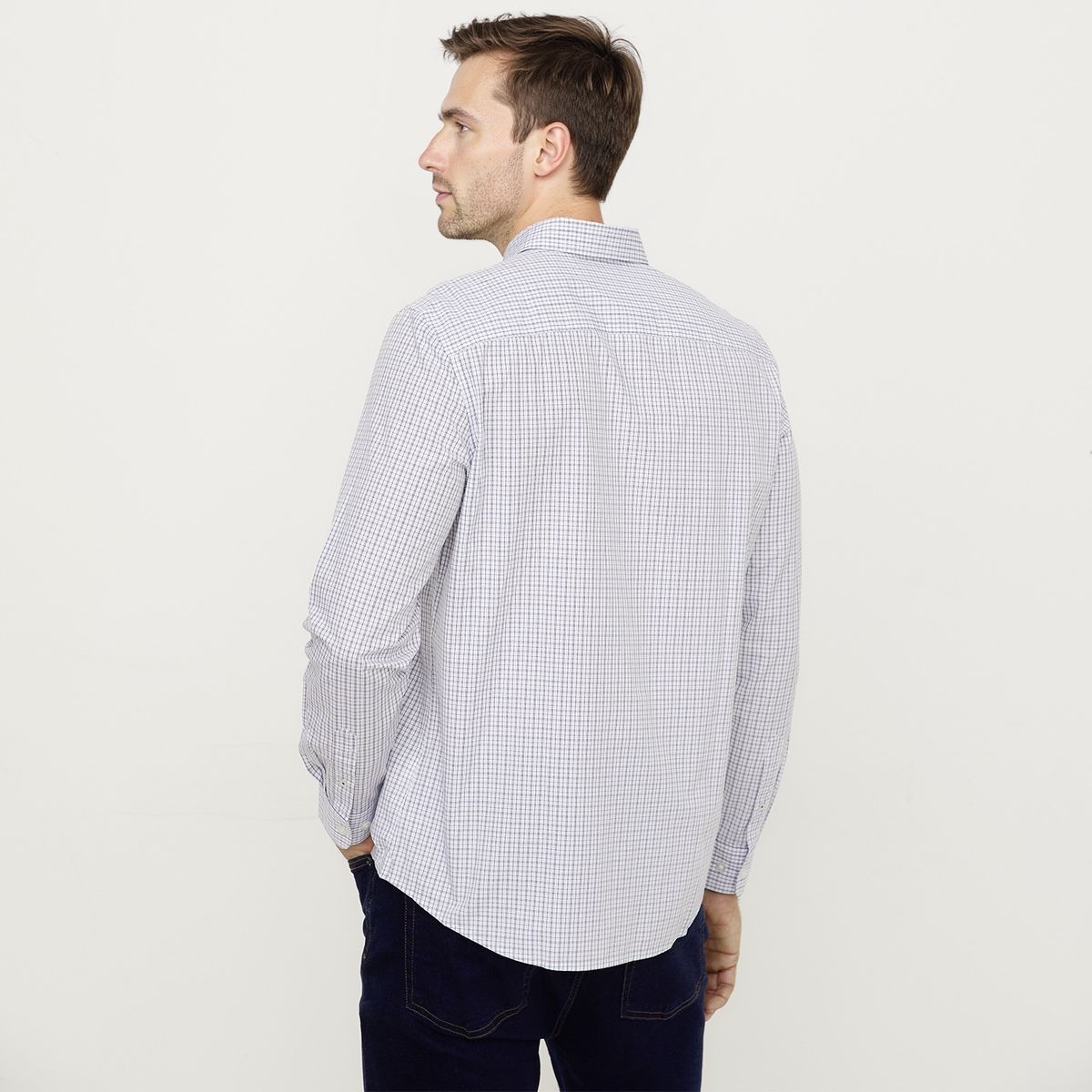 UNIVERSITY CLUB - Camisa Casual Manga Larga Algodón Hombre University Club