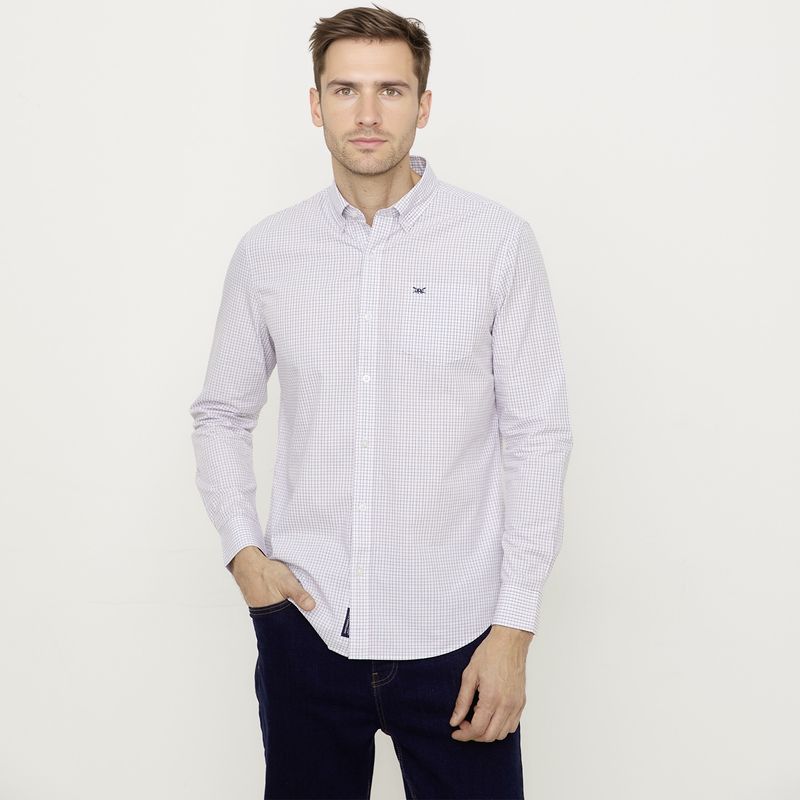 UNIVERSITY CLUB - CAMISA SPORT M CLC BOXCHK BROWN L