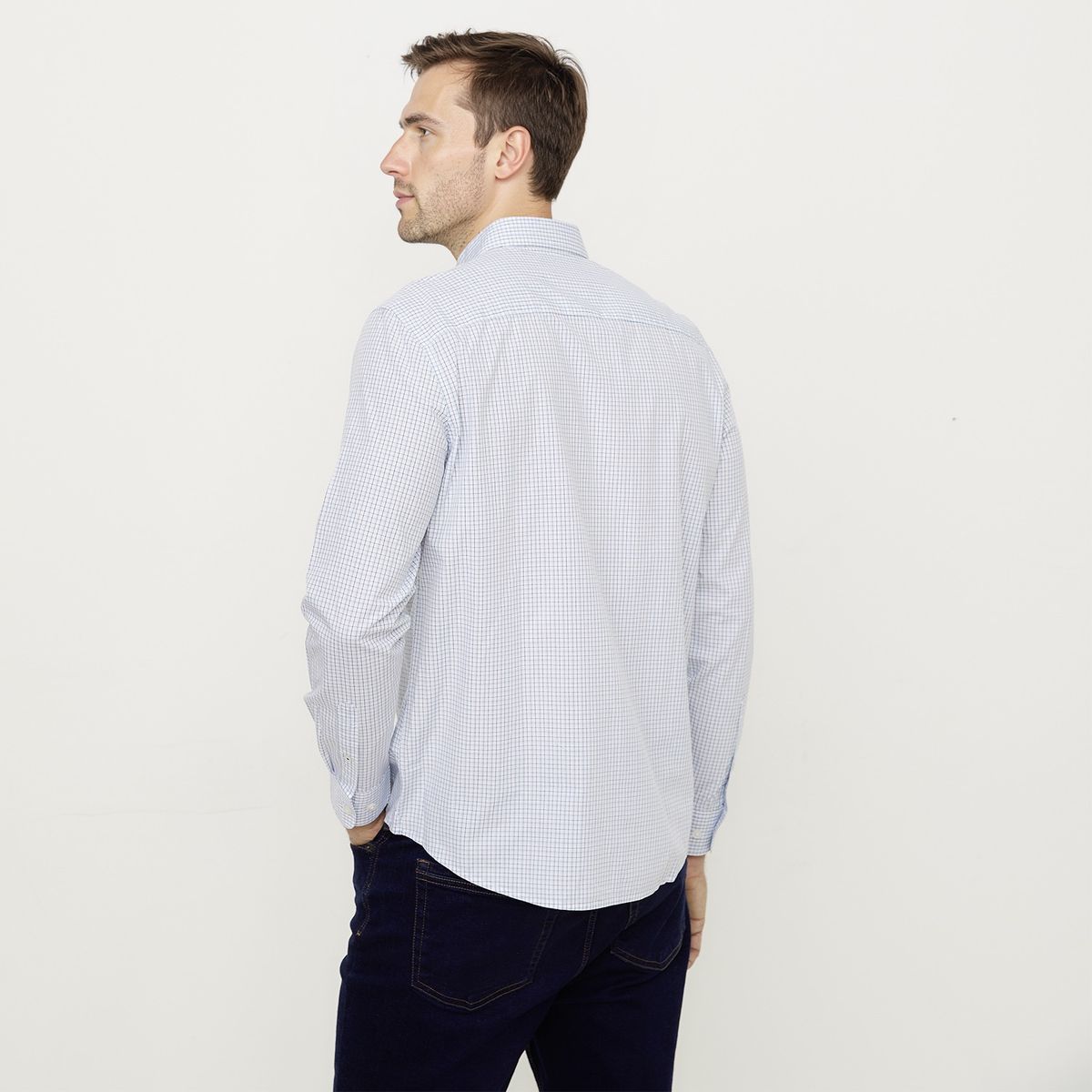 UNIVERSITY CLUB - Camisa Casual Manga Larga Algodón Hombre University Club