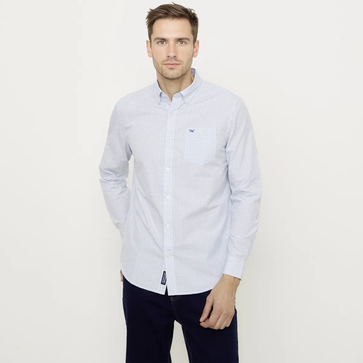 UNIVERSITY CLUB - Camisa Casual Manga Larga Algodón Hombre University Club