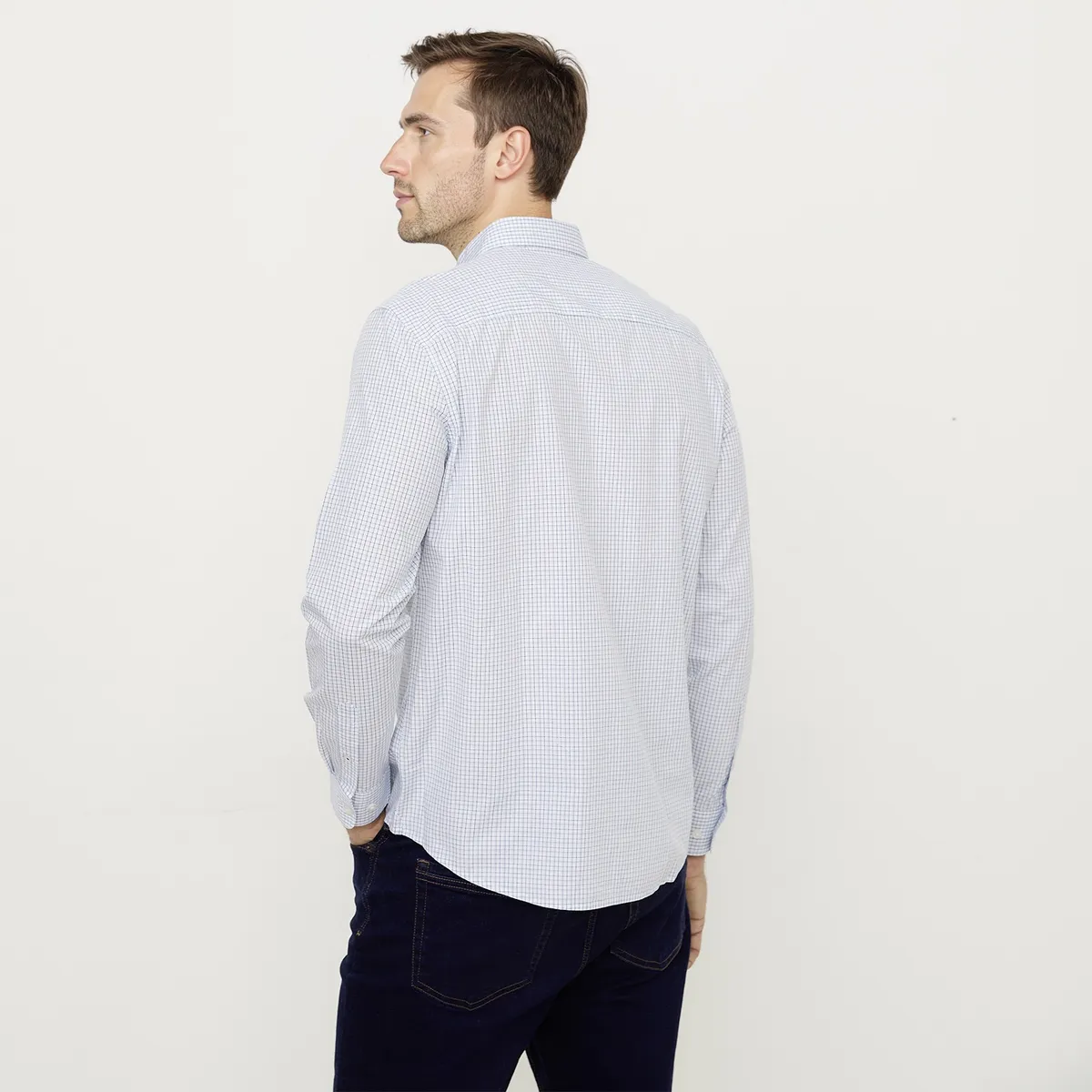 UNIVERSITY CLUB - Camisa Casual Manga Larga Algodón Hombre University Club