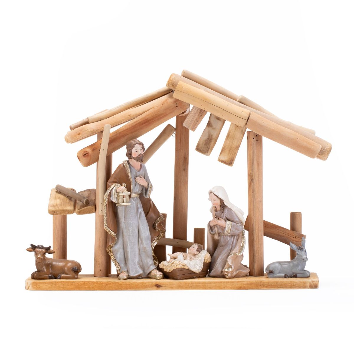 MICA - Adorno Pesebre Establo 38X10X28.5 Cm Navidad Mica