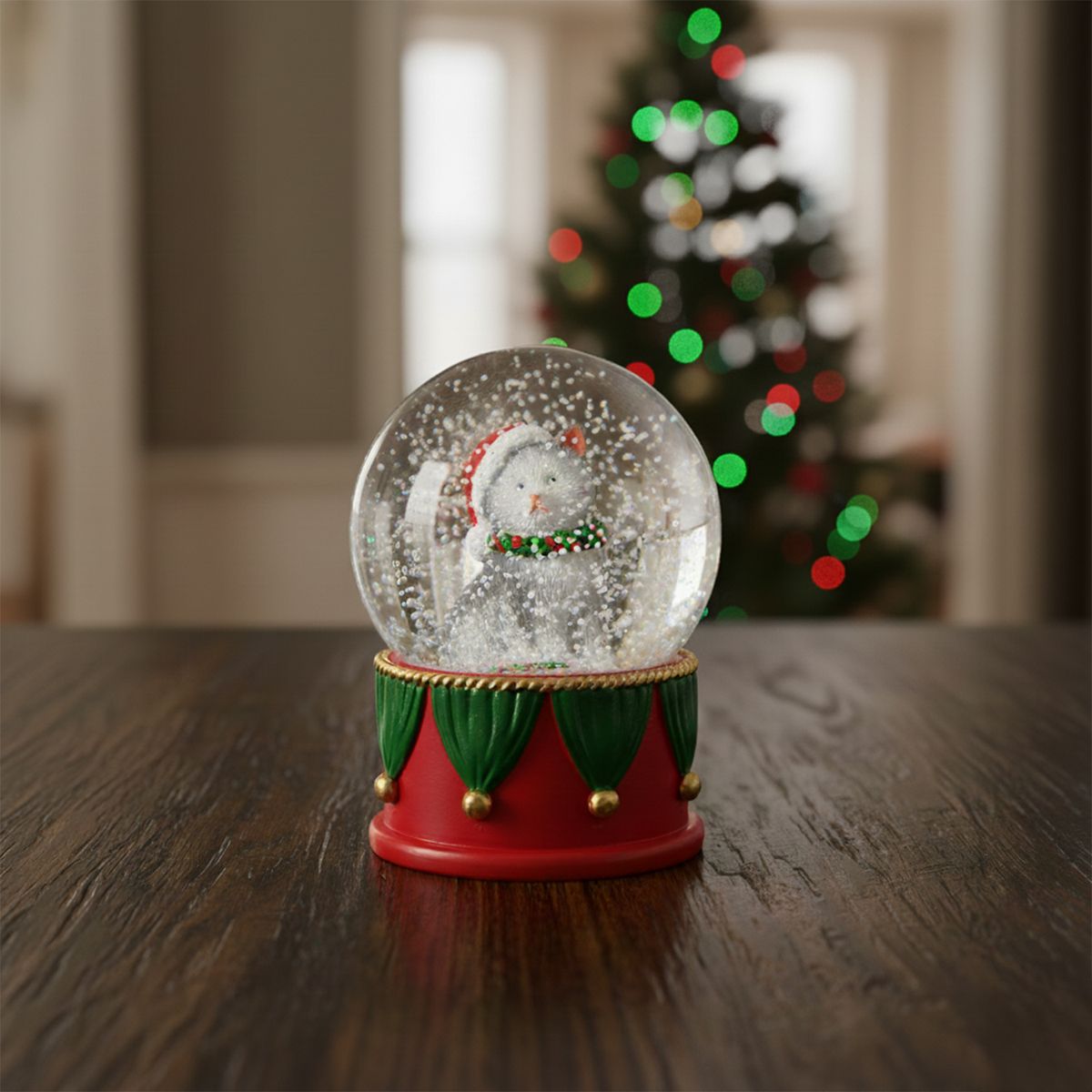 MICA - Esfera Bola De Nieve Navidad Gato 8 Cm Mica