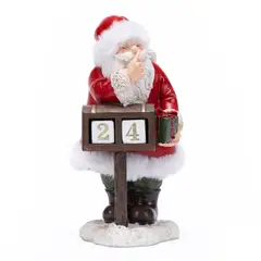 MICA - Adorno Viejo Pascuero Santa Buzón Con Calendario Navidad 23X15X13 Cm