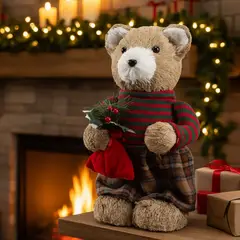 MICA - Adorno Muñeco Oso Navidad 30X15 Cm