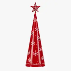 MICA - Árbol Adorno Rojo 36 Cm Navidad