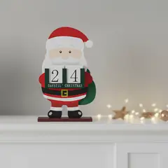 MICA - Calendario Adviento 30X19 cm Navidad Viejo Pascuero Santa Decoración Adorno