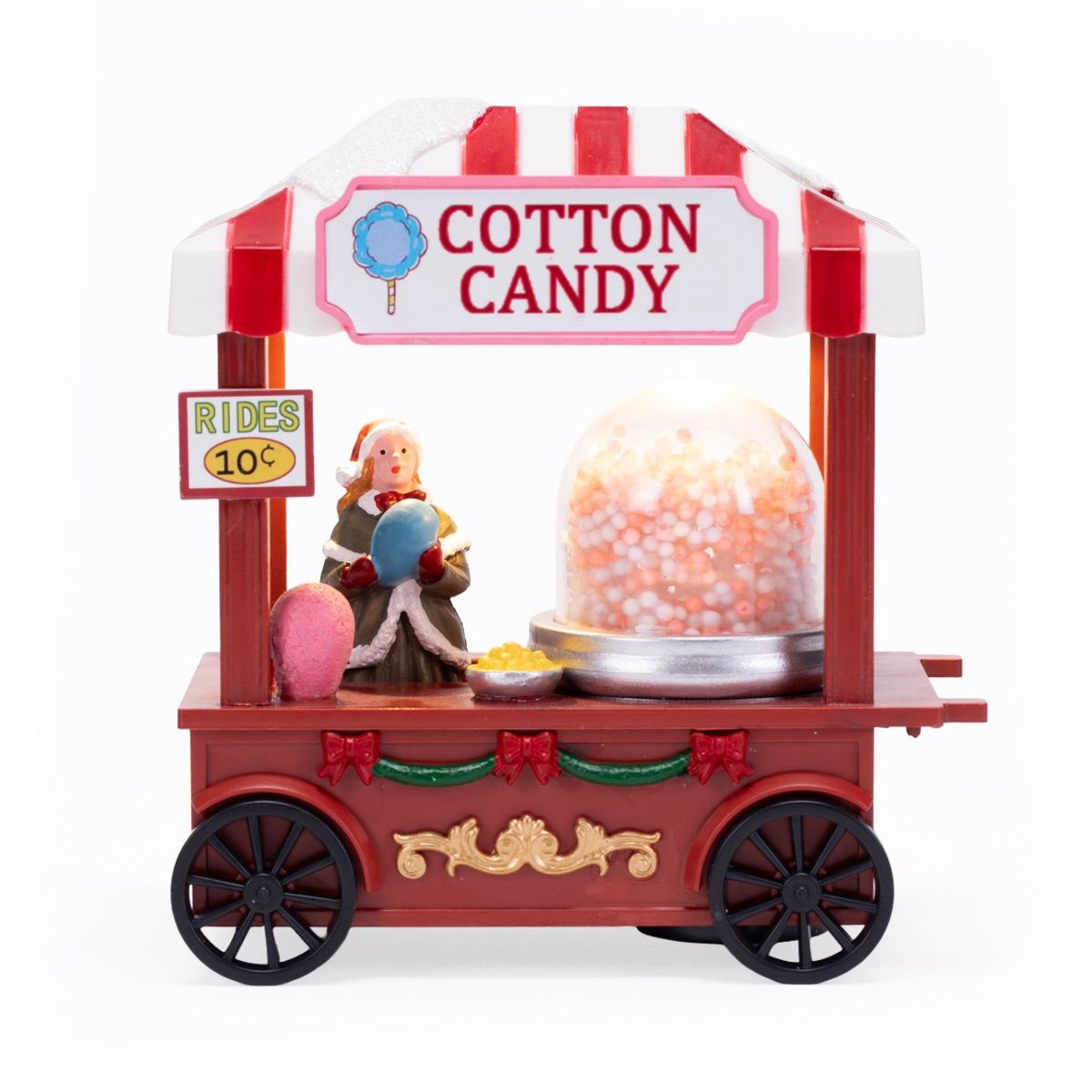 MICA - Adorno Villa Aldea Algodón De Azúcar Navideña 13X13 Cm Mica