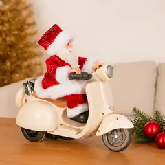 MICA - Santa Moto Vespa 20 cm Viejo Pascuero Adorno Decoración Navidad