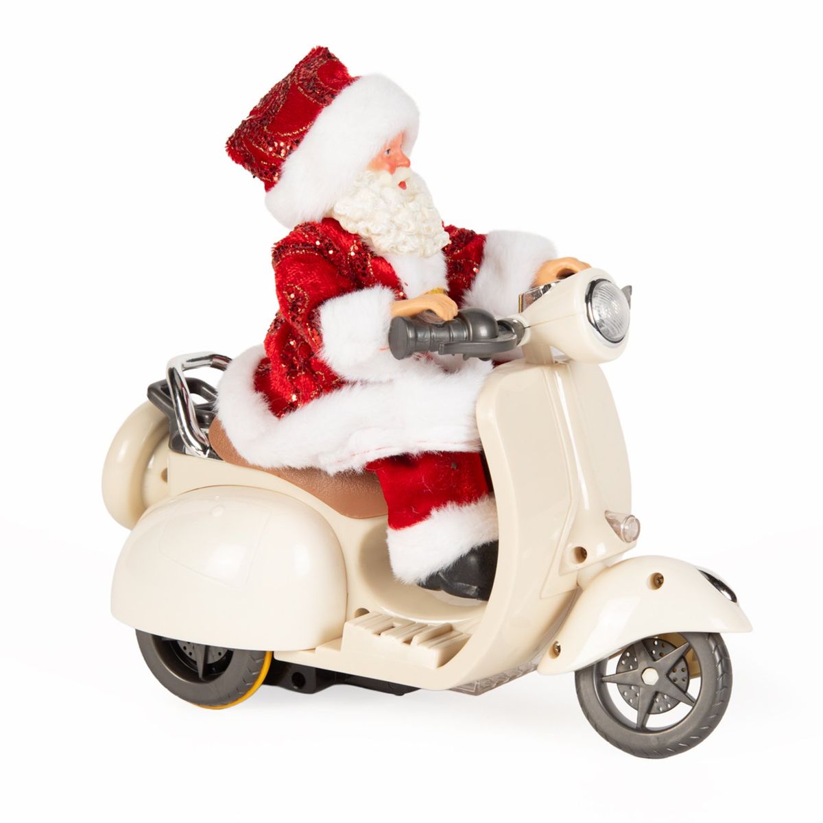 MICA - Adorno Navidad 20 Cm Viejo Pascuero Santa Moto Vespa Mica