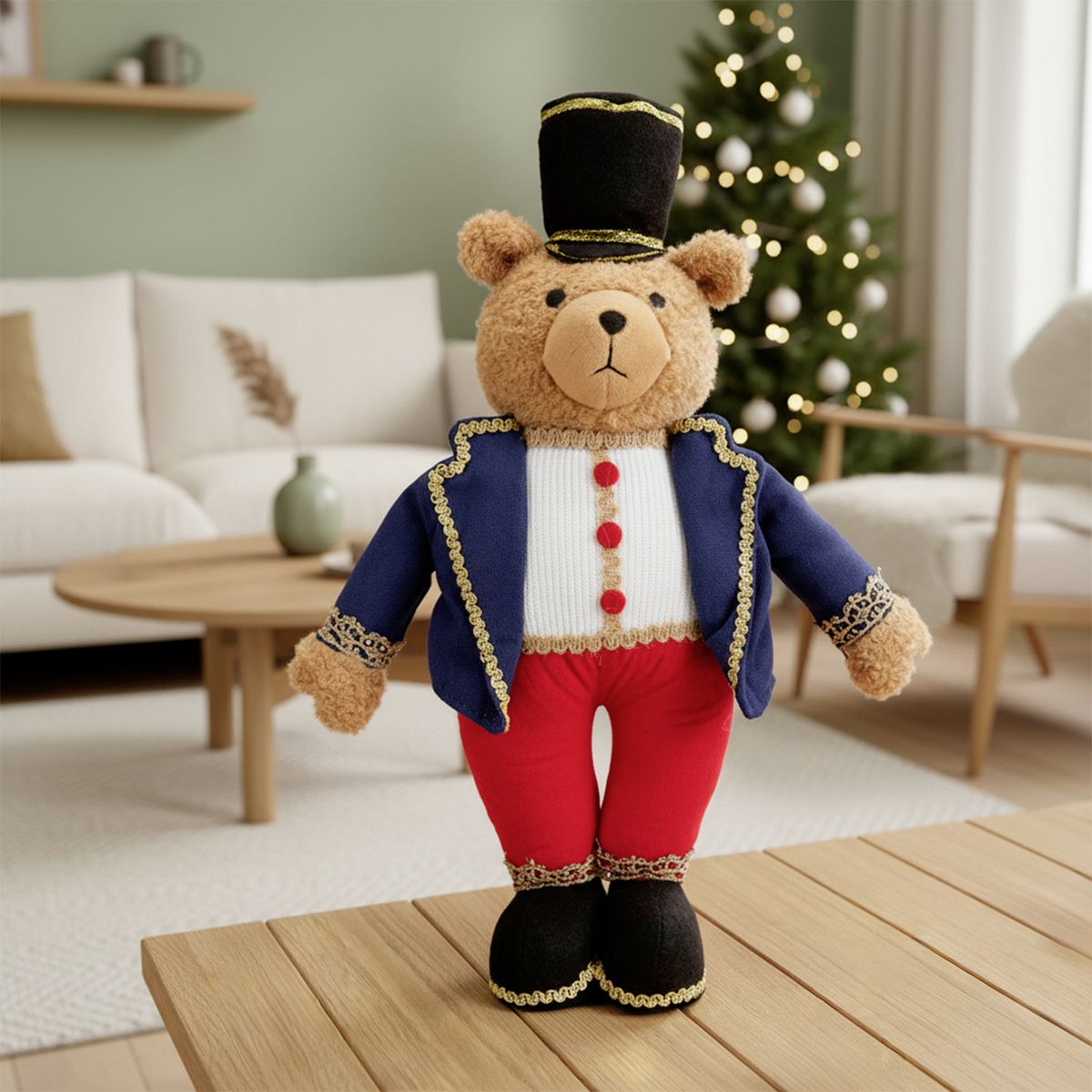 MICA - Adorno Muñeco Oso Ropa Roja 17X37 Cm Mica