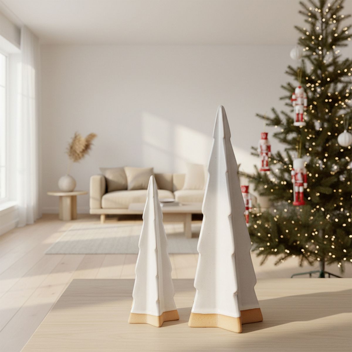 MICA - Adorno Árbol Pino Blanco Navidad 31X8 Cm Mica