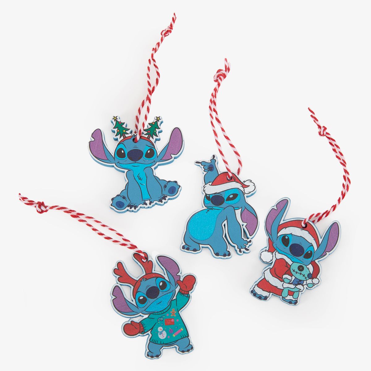 DISNEY - Set 12 Adornos Colgantes Stitch Navidad Disney
