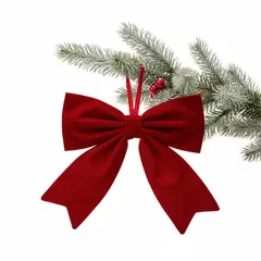 MICA - Colgante Cinta Roja 28X26 cm Adorno Navidad