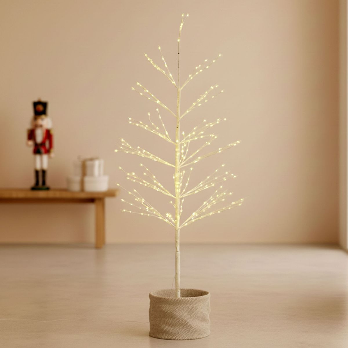 MICA - Árbol Navidad Pino Con Luces Led Blanco 90 Cm Mica