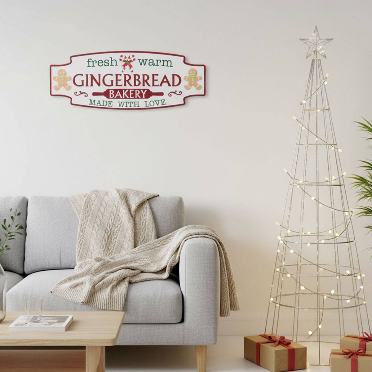 MICA - Adorno Letrero Cartel Galleta Jengibre 80X30 Cm Mica