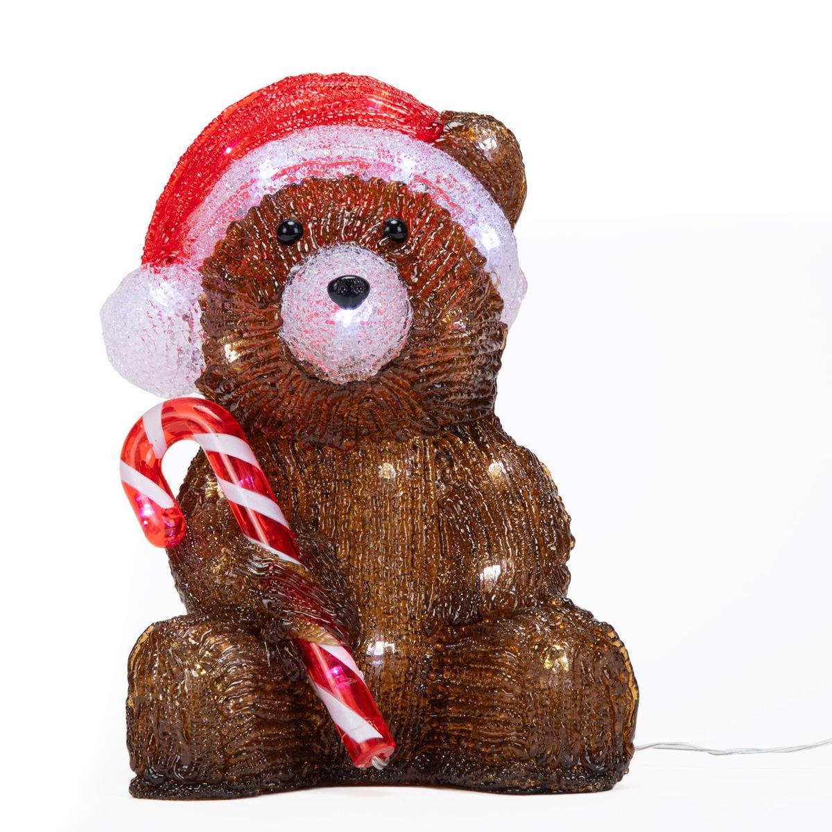 MICA - Adorno Oso Navidad Con Luces Led 18X17.5X24 Cm Mica