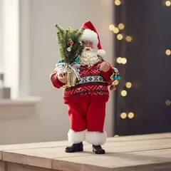 MICA - Adorno Viejo Pascuero Santa Sweater Navidad 38Cm