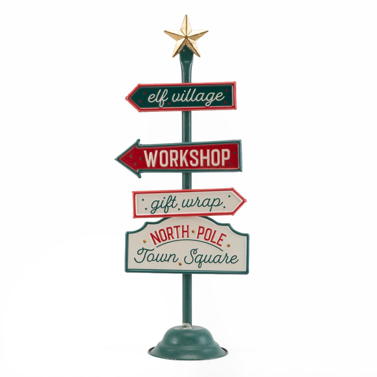 MICA - Adorno Cartel Letrero Polo Norte Metal Navidad  46X17 Cm Mica