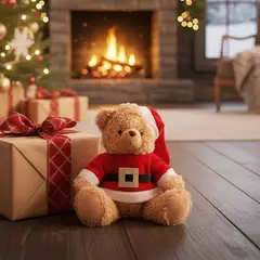 MICA - Adorno Muñeco Oso Santa Navidad 20 Cm