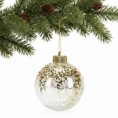 MICA - Esfera Bola Glam Gold 10Cm Adorno Colgante Navidad