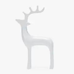 MICA - Adorno Reno Blanco Navidad 26X12 Cm