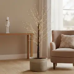 MICA - Árbol Navidad Pino Con Luces Led Marrón 40X40X120 Cm