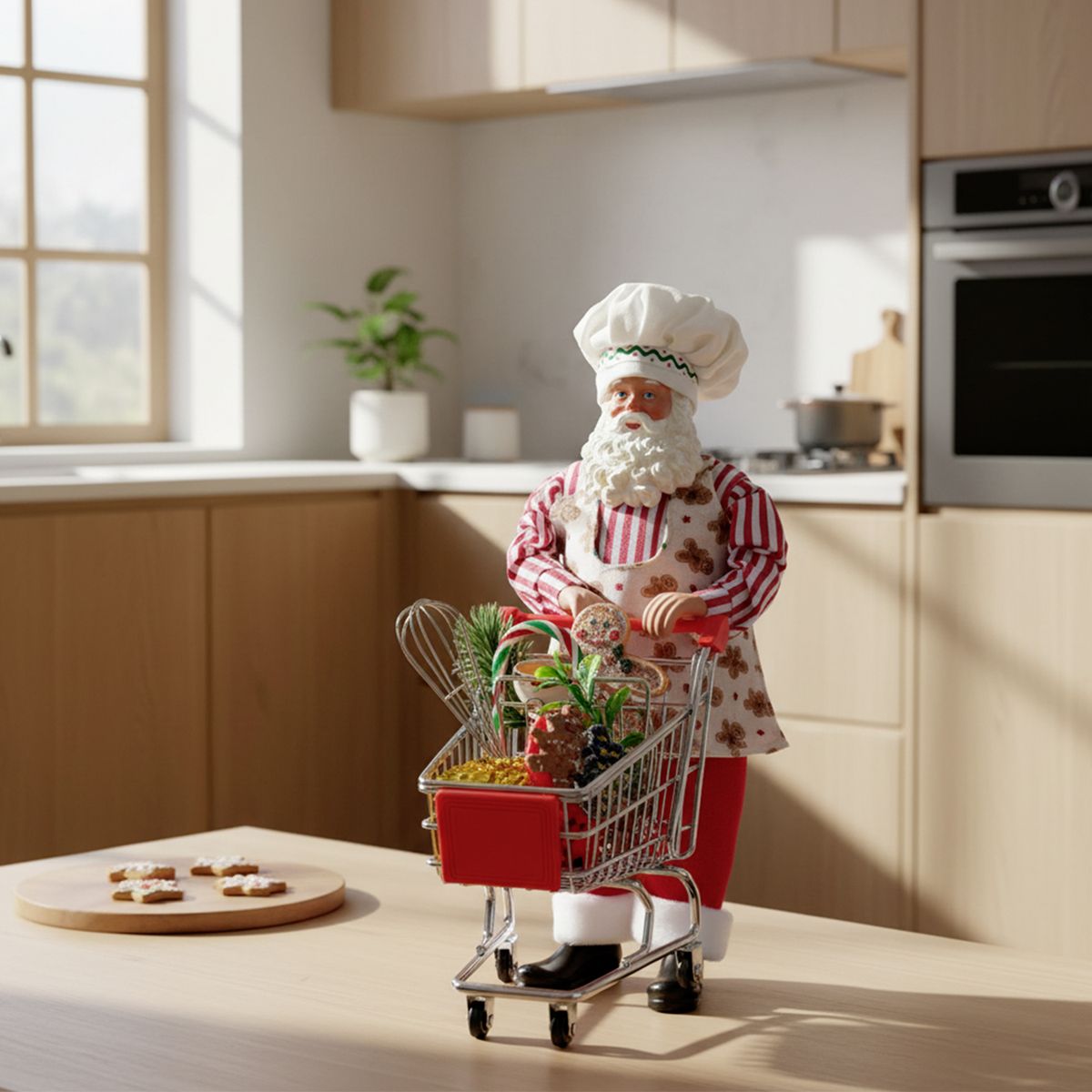 MICA - Adorno Viejo Pascuero Santa Carrito Navidad 28 Cm Mica