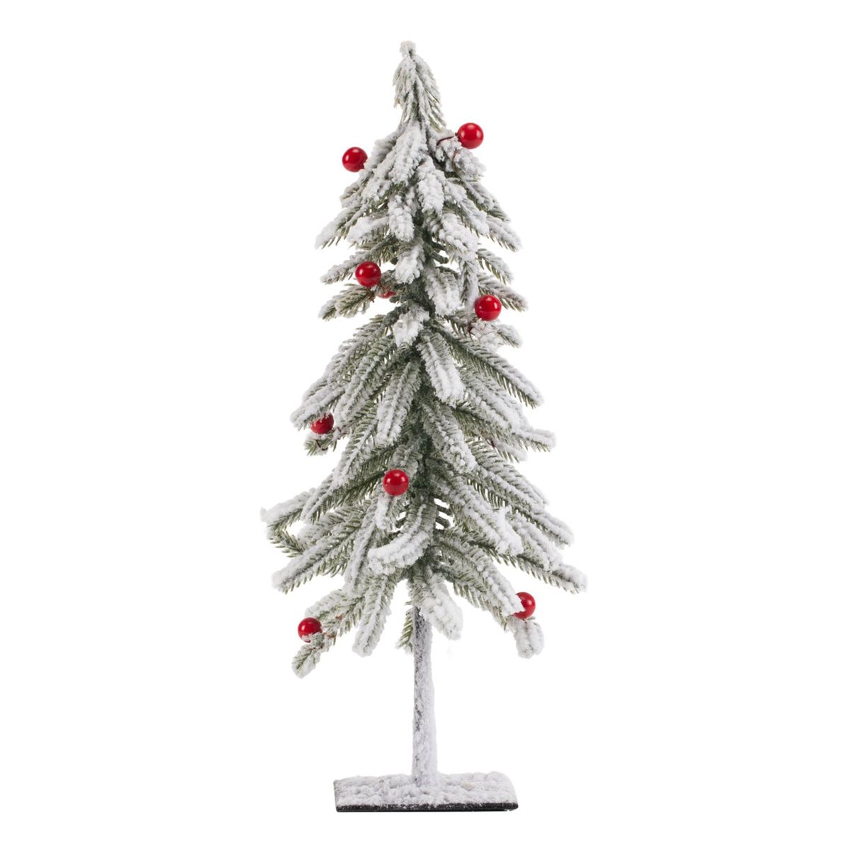 MICA - Adorno Árbol Navidad Pino Nevado Con Frutos Rojos 35 Cm Mica