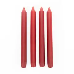 MICA - Set 4 Velas Aroma Tapper Rojas 25X2.2 Cm