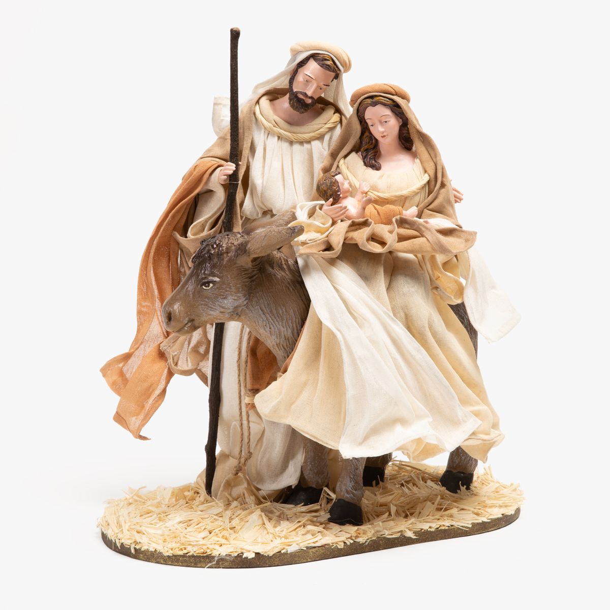 MICA - Adorno Pesebre Navidad Figuras En Burro 30X19X17 Cm Mica