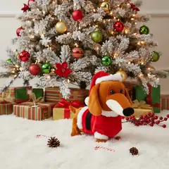 MICA - Adorno Perro Salchicha Musical Navidad 29 Cm